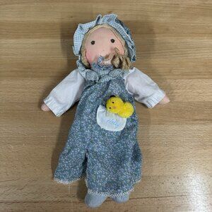 Vintage Holly Hobbie Knickerbocker 12" Dream Along Rag Doll With Pet Chick